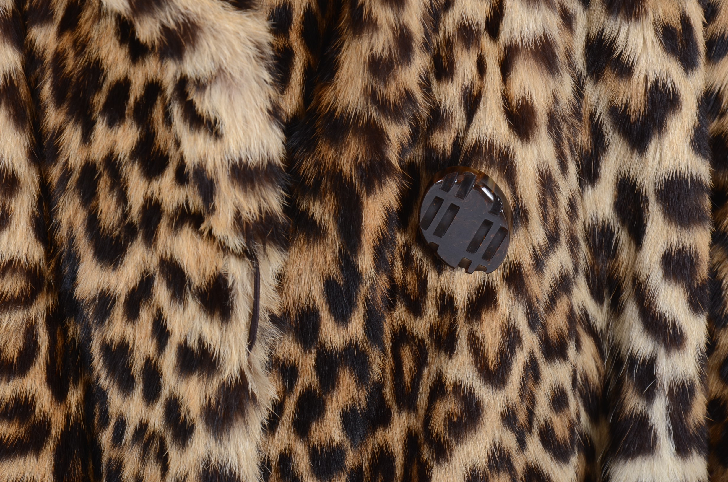1950s Vintage Leopard Fur Coat 