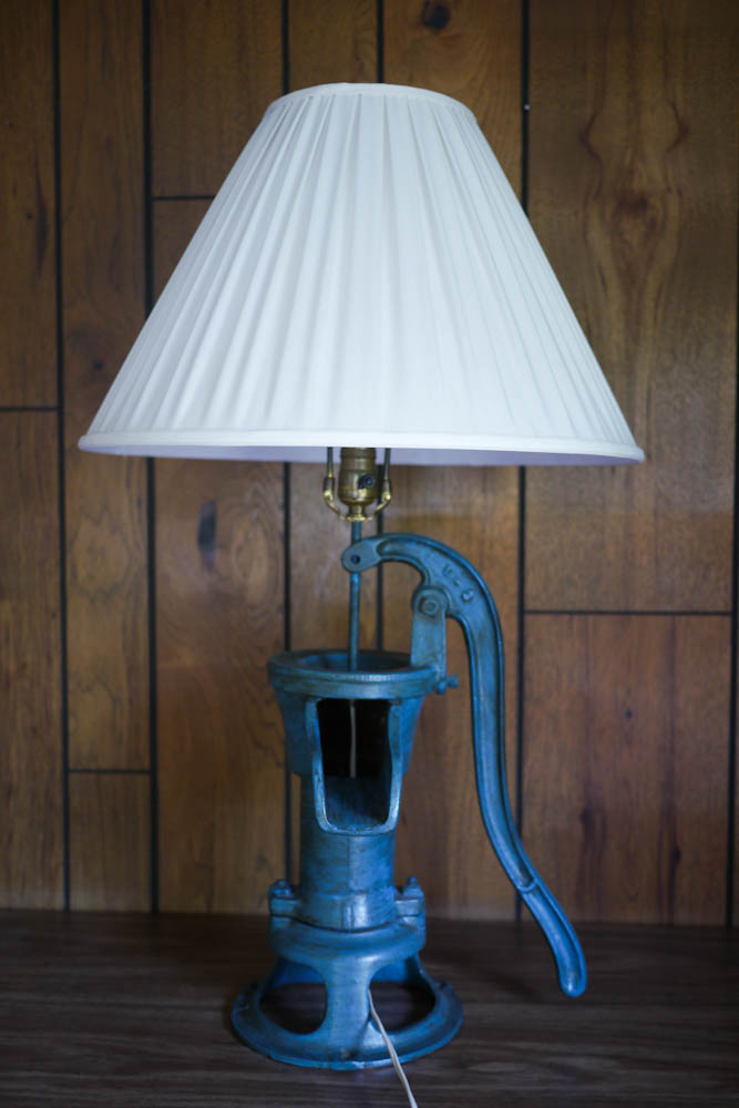 Vintage Well Pump Lamp, Pair