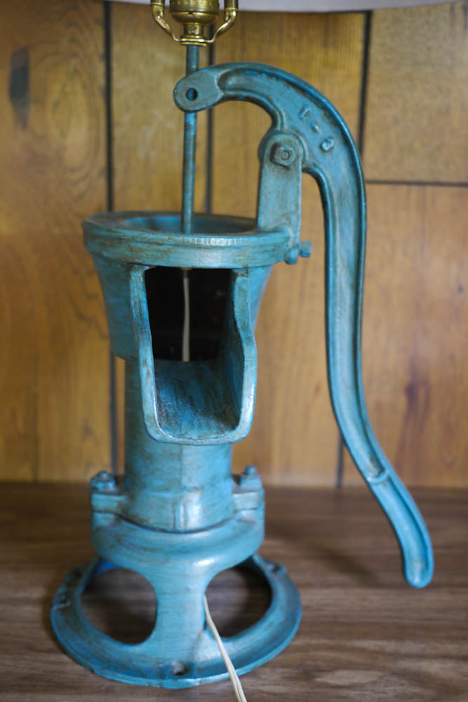 Vintage Well Pump Lamp, Pair