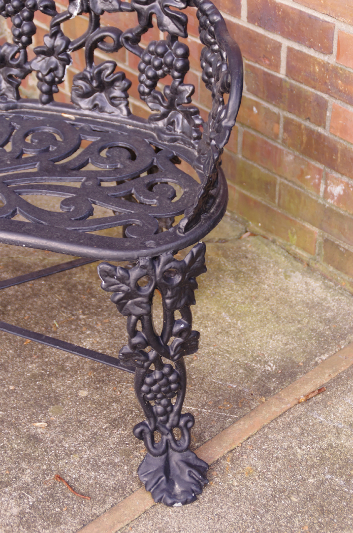 Vintage Victorian Style Cast Iron Loveseat