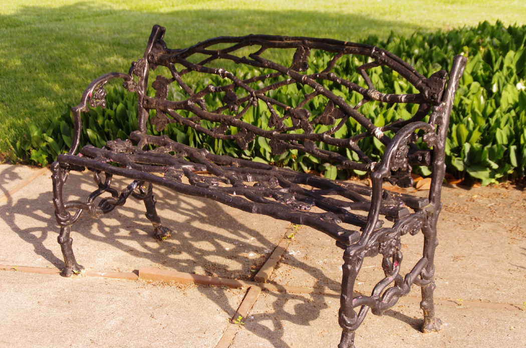 Vintage Cast Iron Love Seat with Branch and Vine Motif