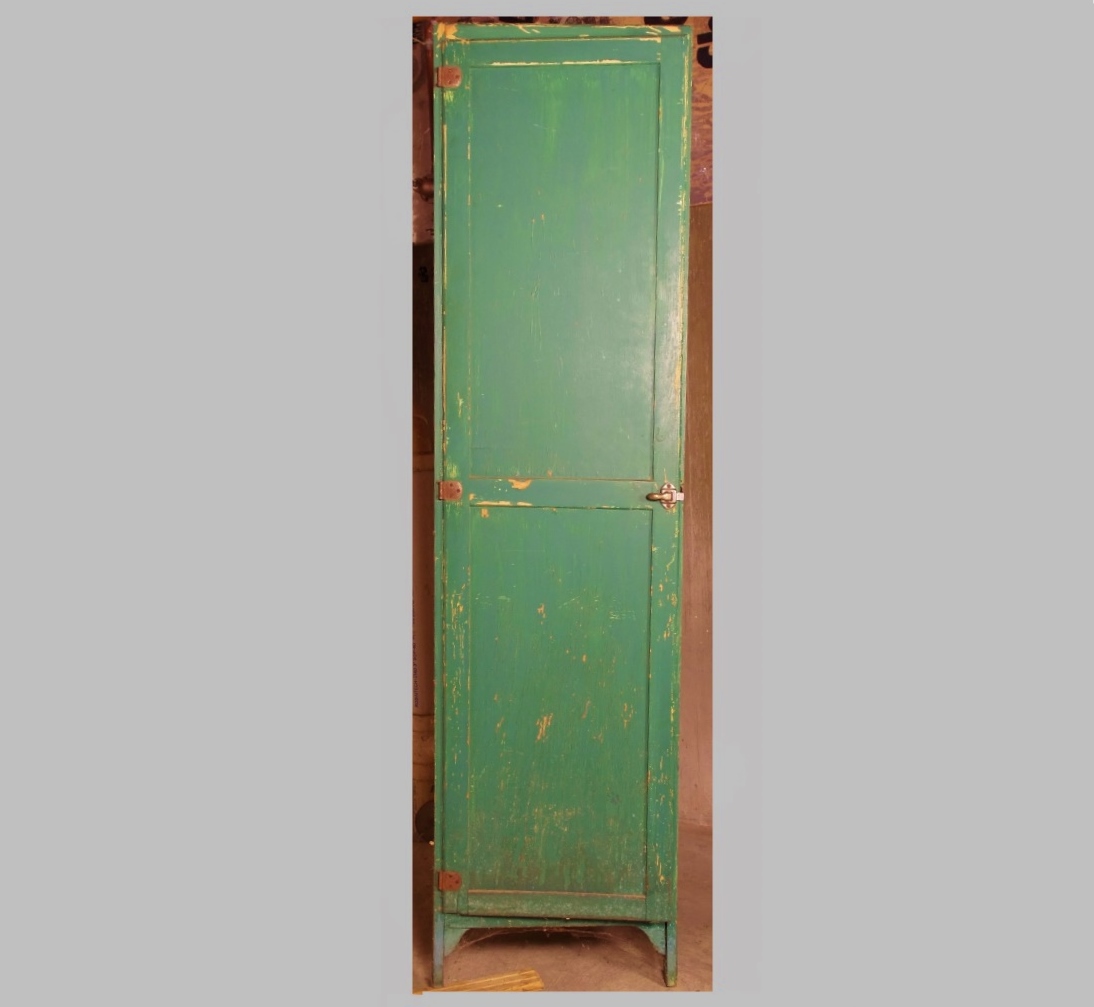 Vintage Chimney Cupboard with Green Shabby Chic Finish