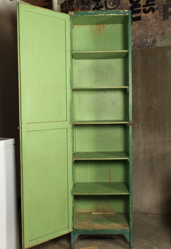 Vintage Chimney Cupboard with Green Shabby Chic Finish