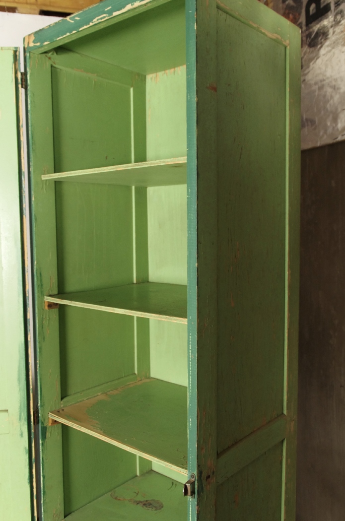Vintage Chimney Cupboard with Green Shabby Chic Finish