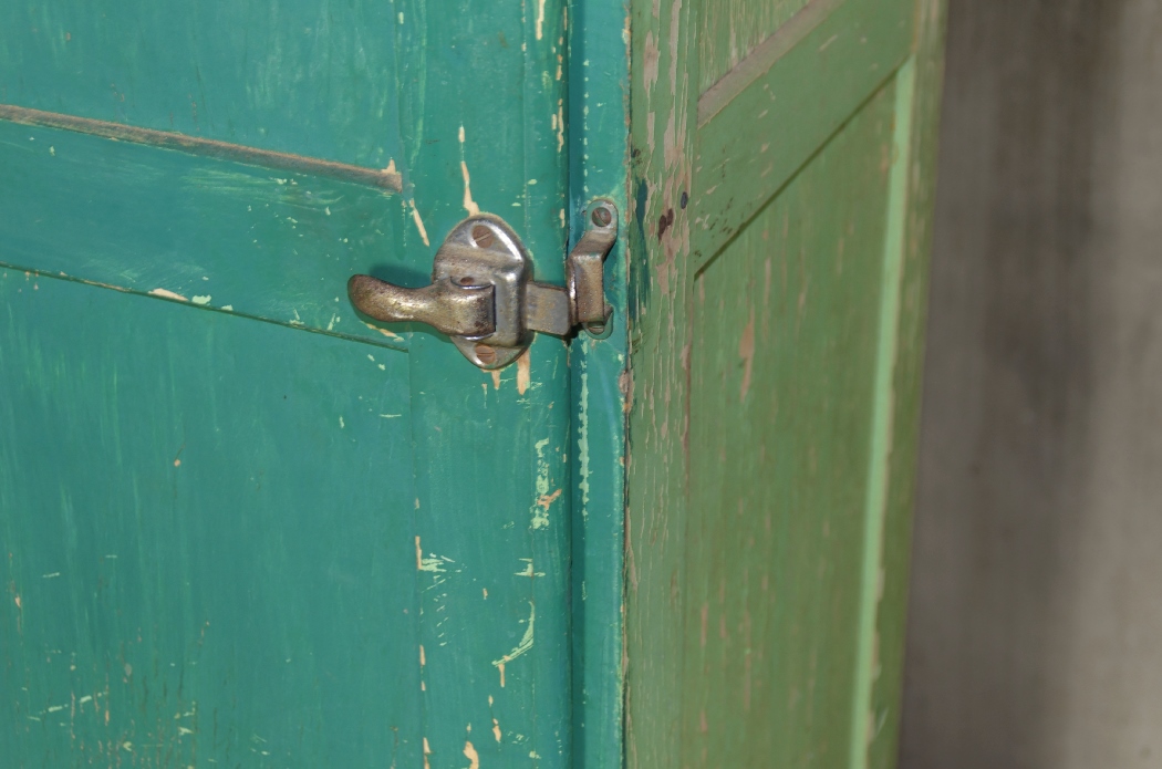 Vintage Chimney Cupboard with Green Shabby Chic Finish