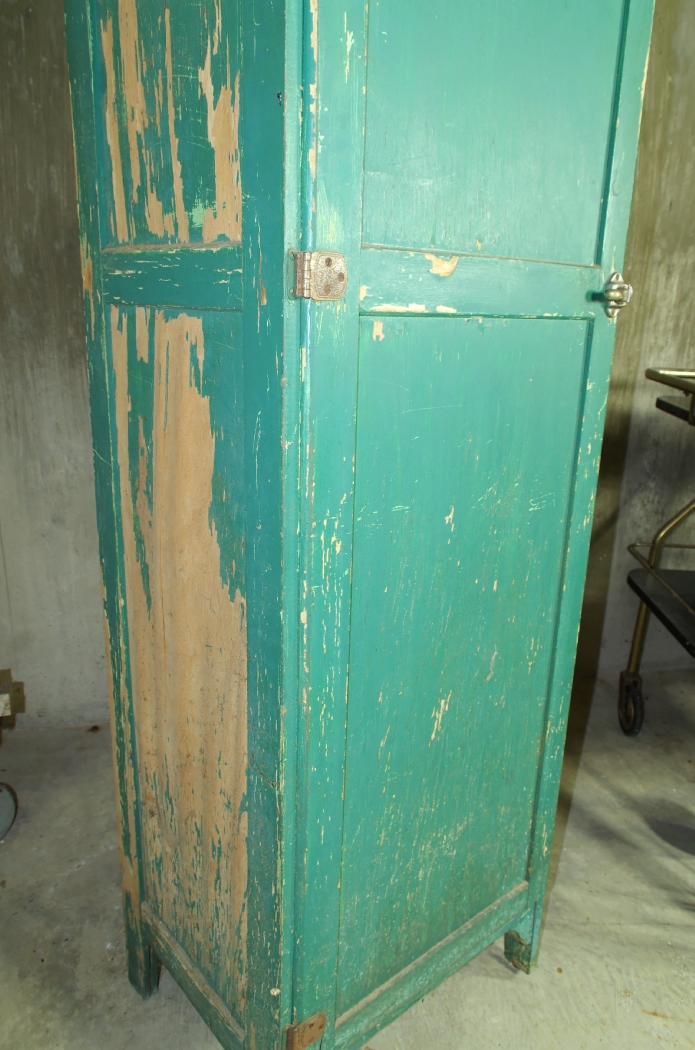 Vintage Chimney Cupboard with Green Shabby Chic Finish