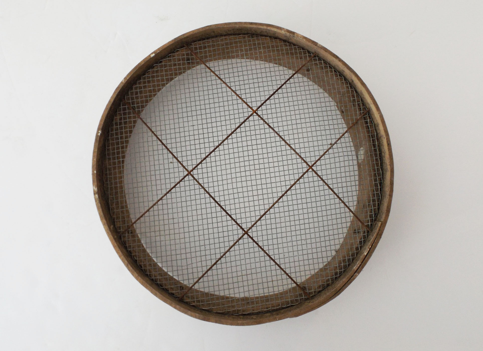 Antique Primitive Wood and Wire Grain  Sieve