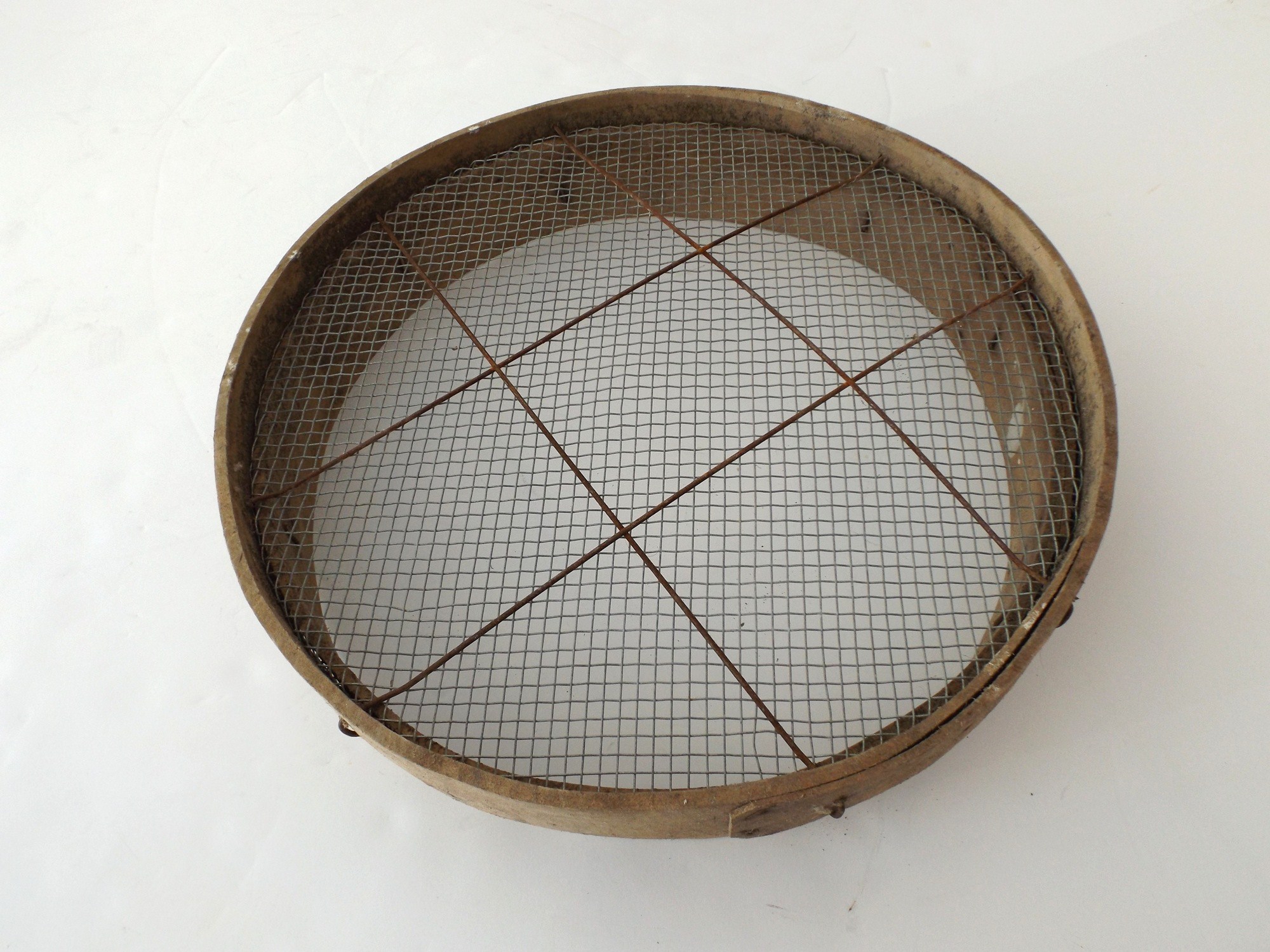 Antique Primitive Wood and Wire Grain  Sieve