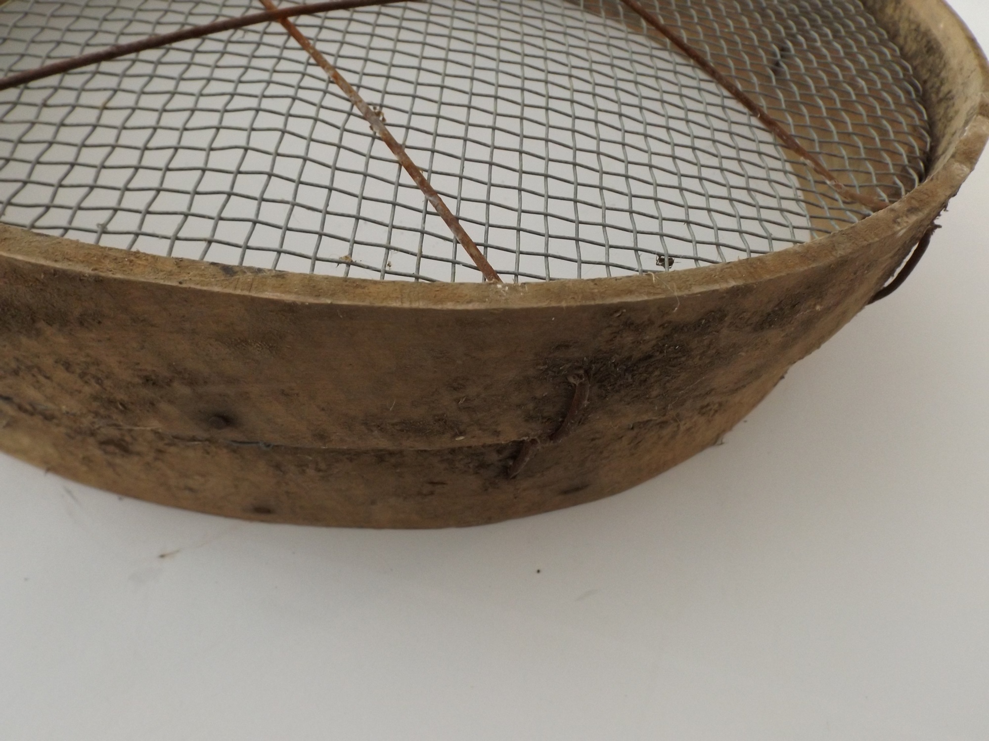 Antique Primitive Wood and Wire Grain  Sieve