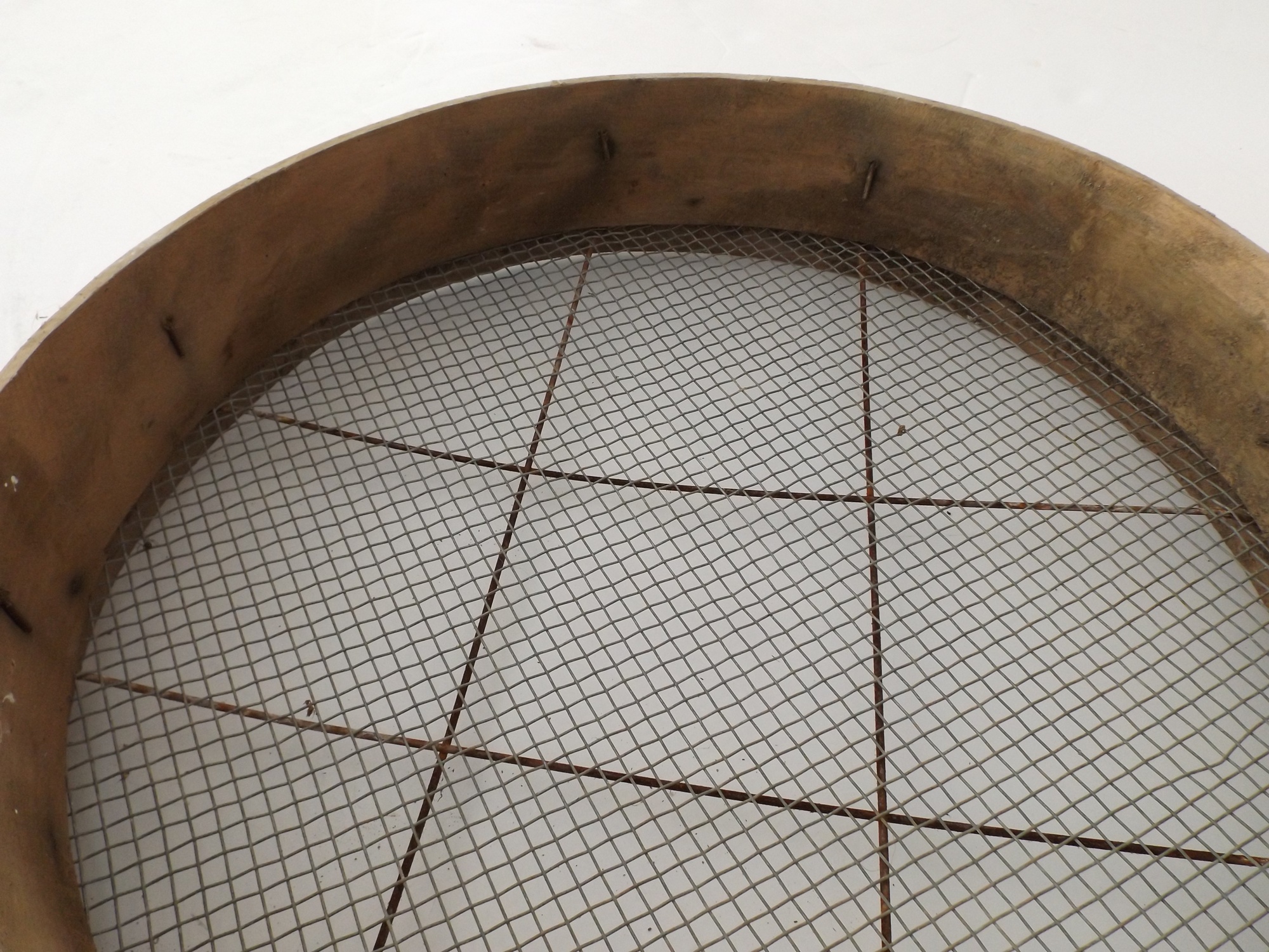 Antique Primitive Wood and Wire Grain  Sieve