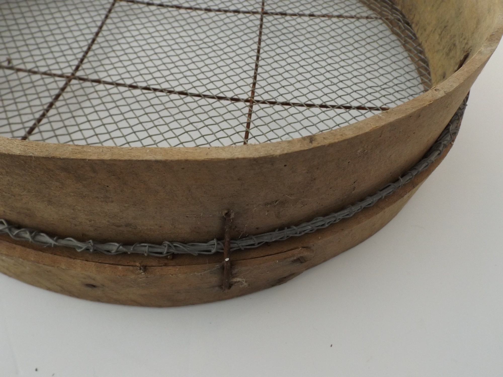 Antique Primitive Wood and Wire Grain  Sieve