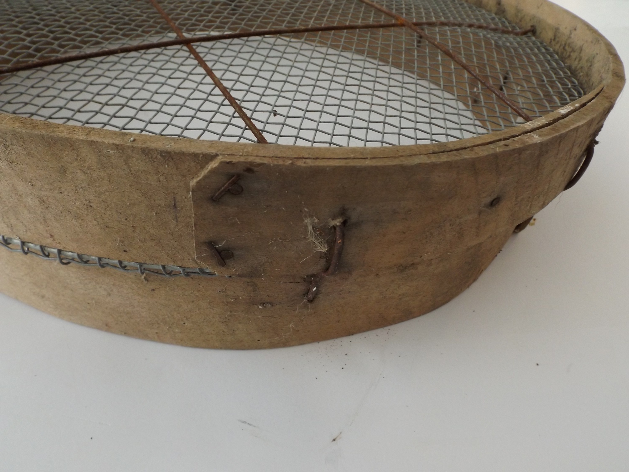 Antique Primitive Wood and Wire Grain  Sieve