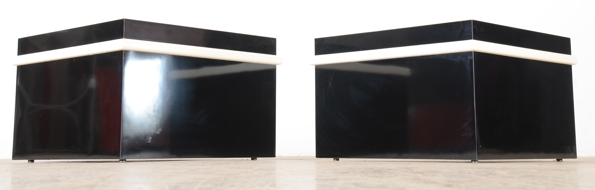 Modern Black Laminate Corner End Tables