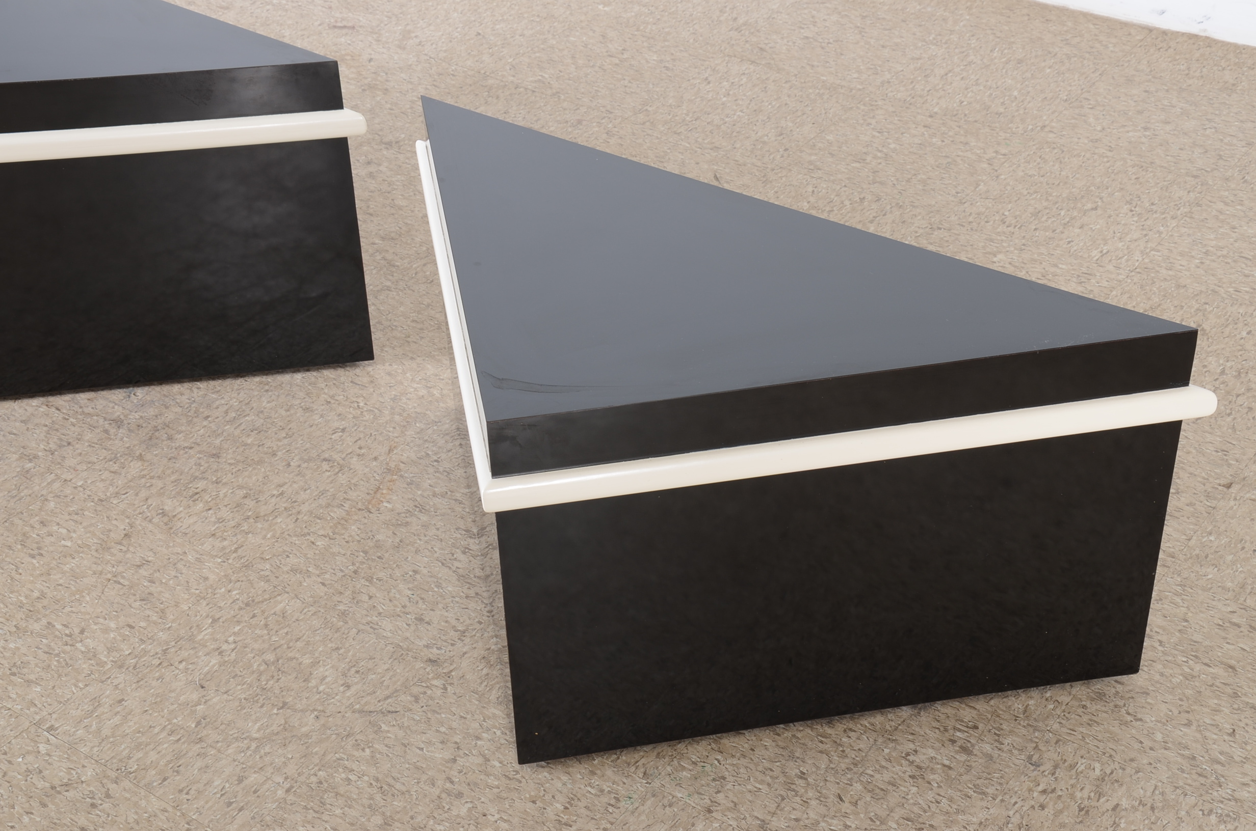 Modern Black Laminate Corner End Tables