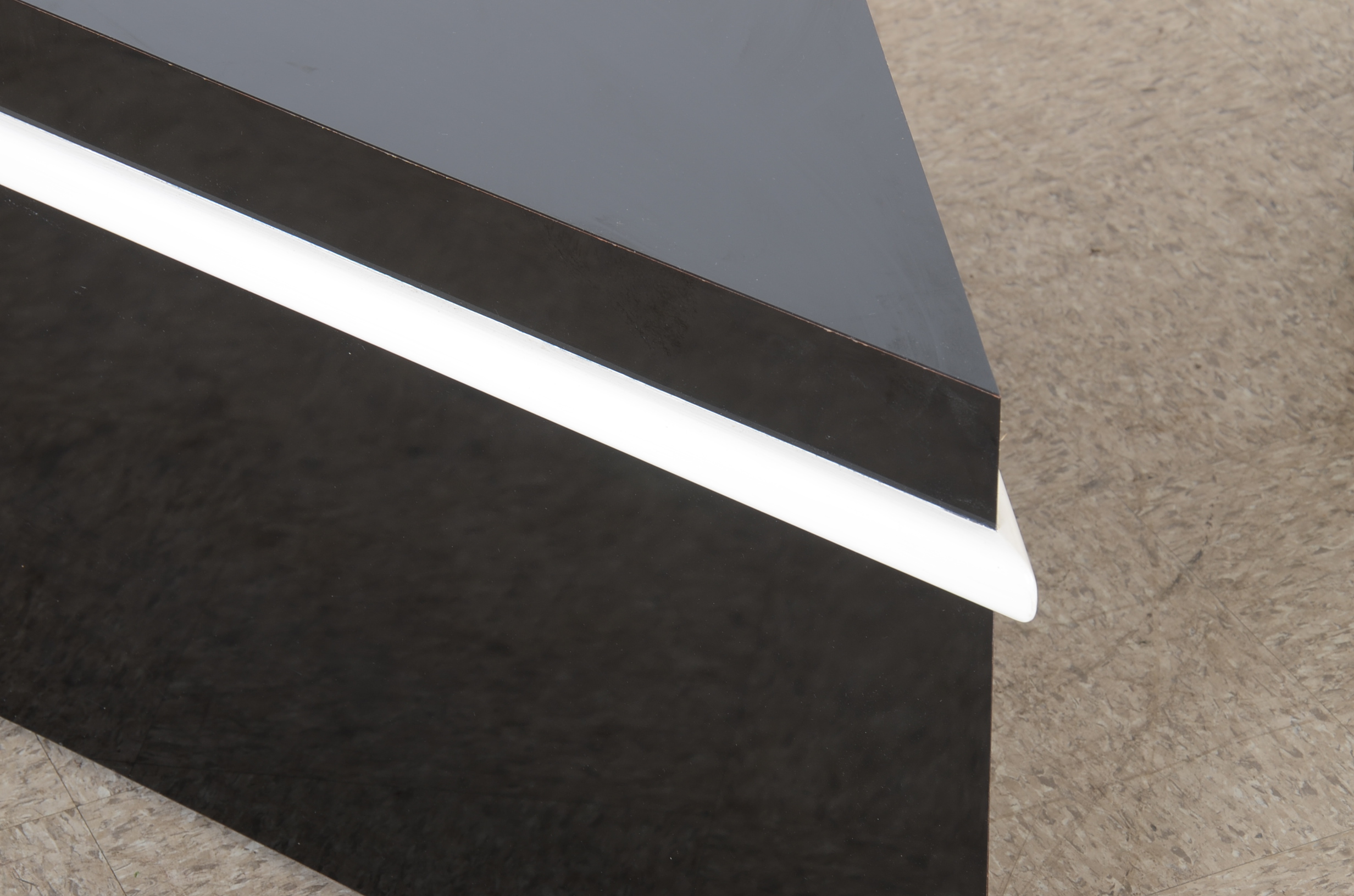 Modern Black Laminate Corner End Tables