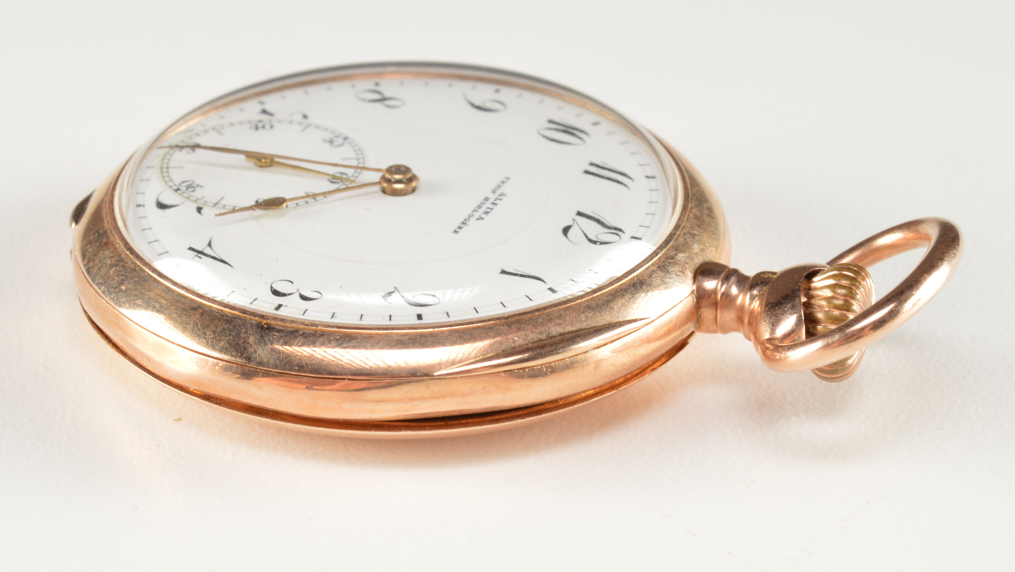 Antique Alpina 585 Gold Swiss Pocket Watch 