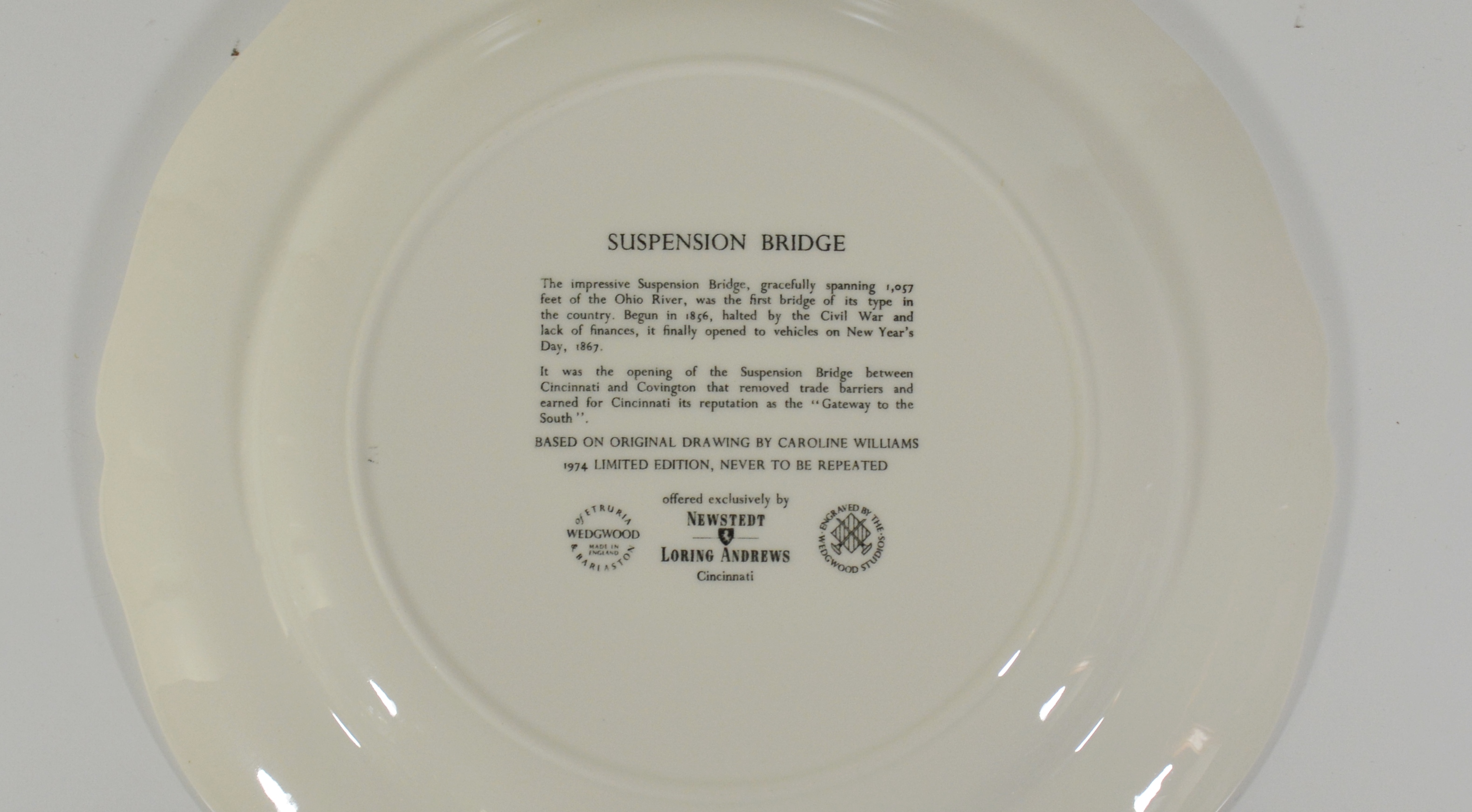  Wedgwood, Newsted Loring Andrews Scenes of Cincinnati Plates 