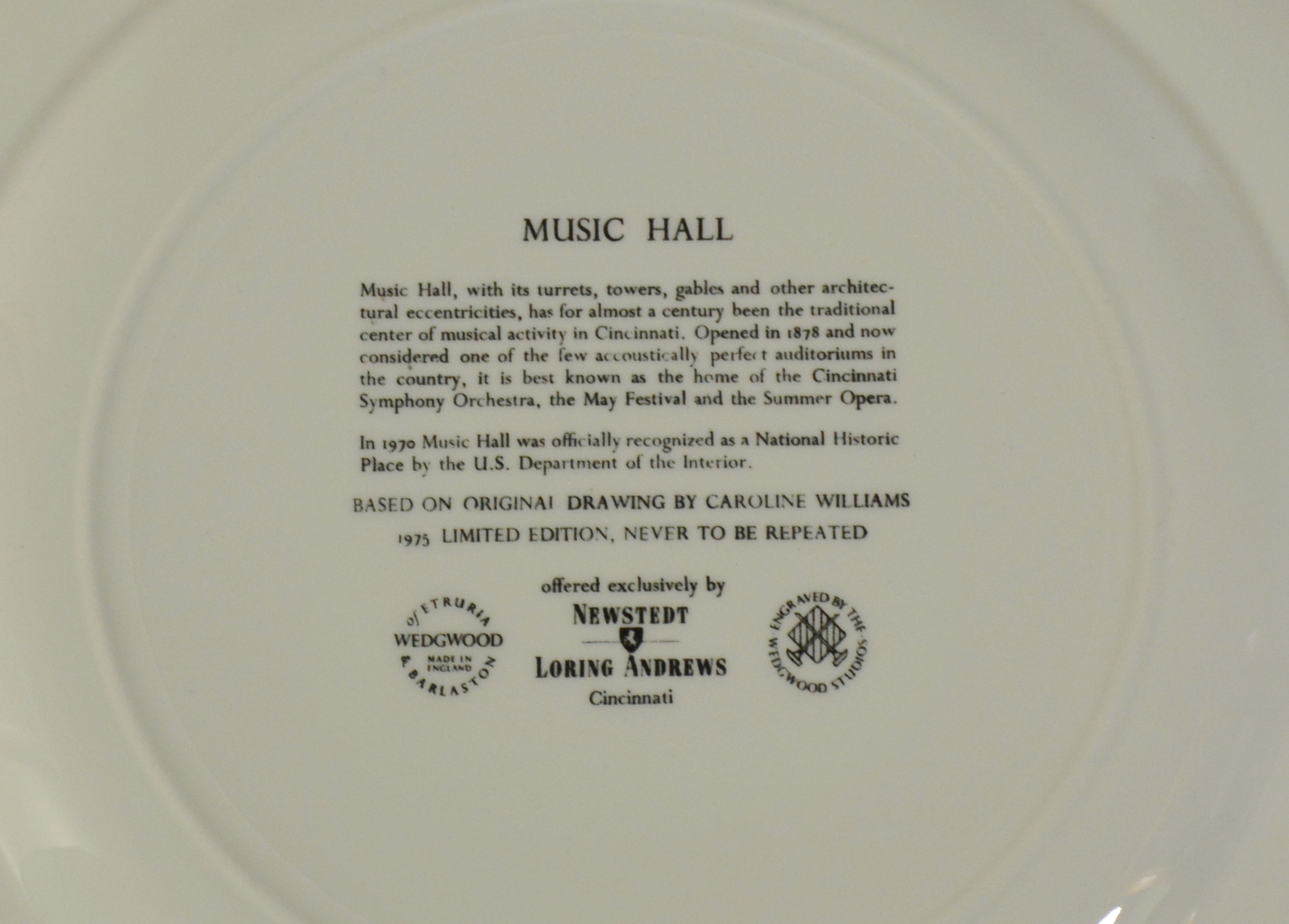  Wedgwood, Newsted Loring Andrews Scenes of Cincinnati Plates 