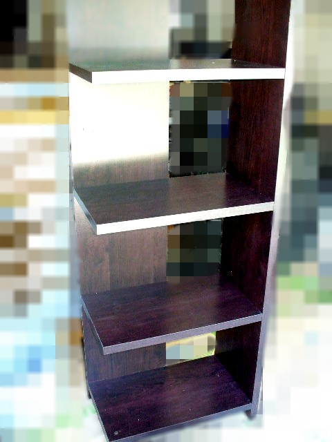 Two Contemporary Computer Desks with Restrainer Straps, Bookcase