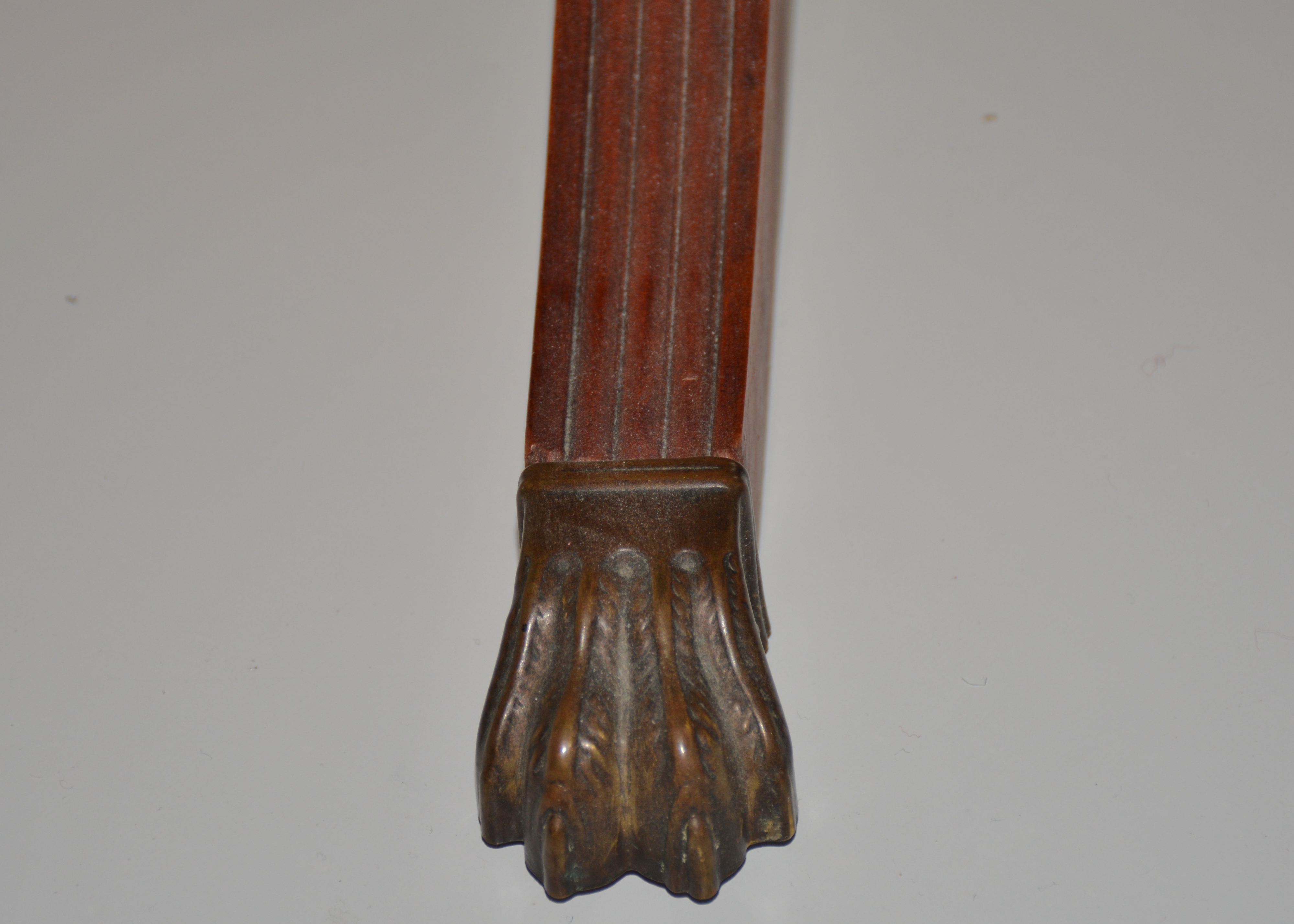 Flip Top Side Table with Brass Lion Paw Feet 