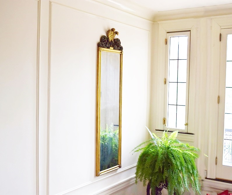 A 19th Century Neoclassical Gilt Pier Mirror with Three Feathers