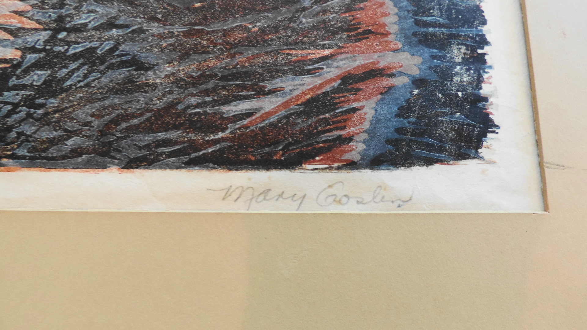 Signed and Numbered Woodcut by Mary Goslin