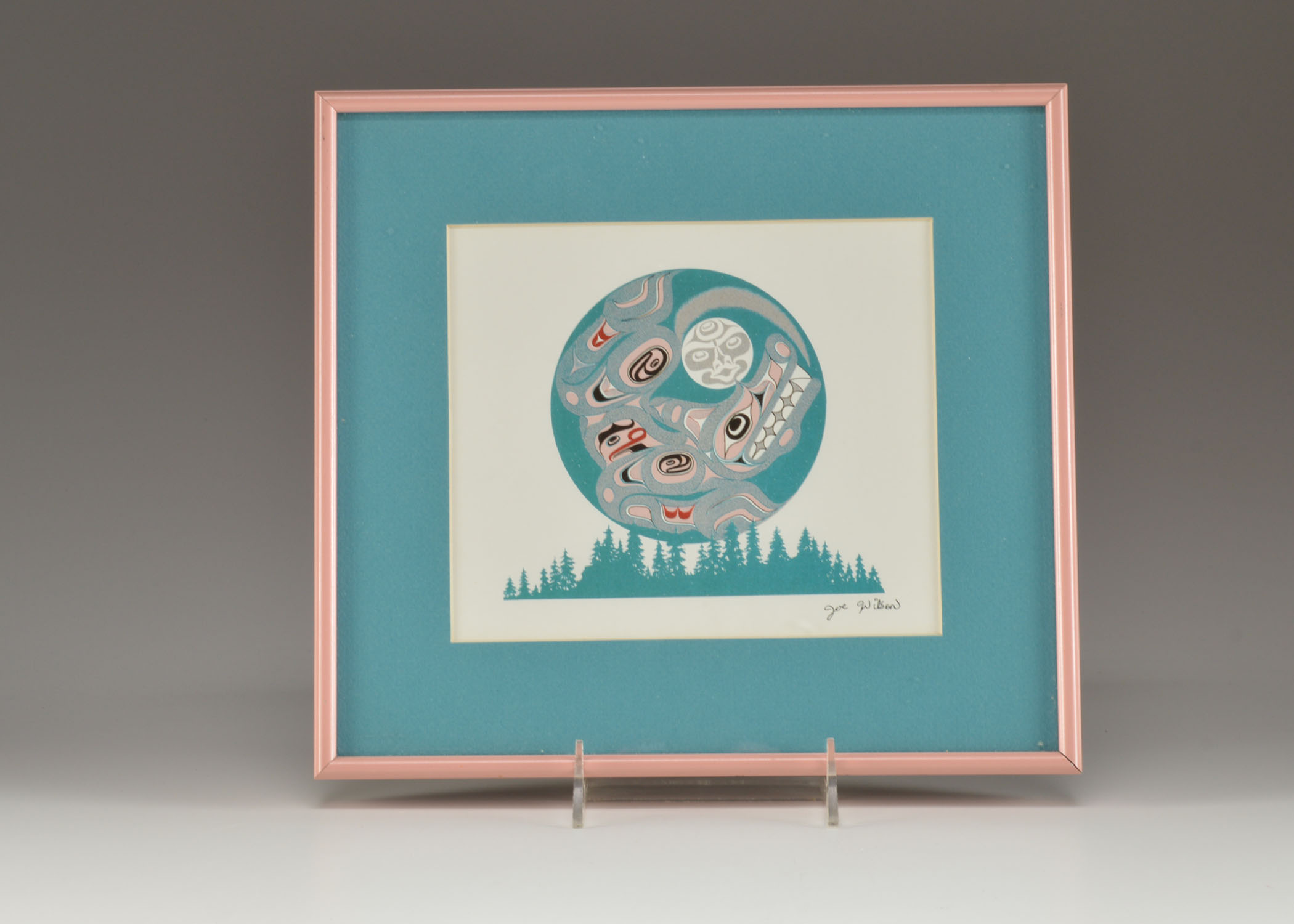 Photo Offset Lithography Joe Wilson Print "Wolf & Moon"