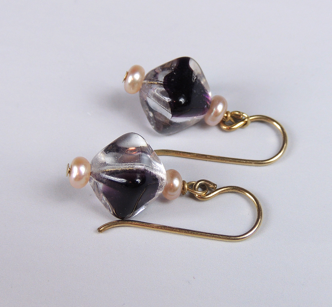 Handcrafted Czechoslovakian Glass Bead and Freshwater Pearl Set