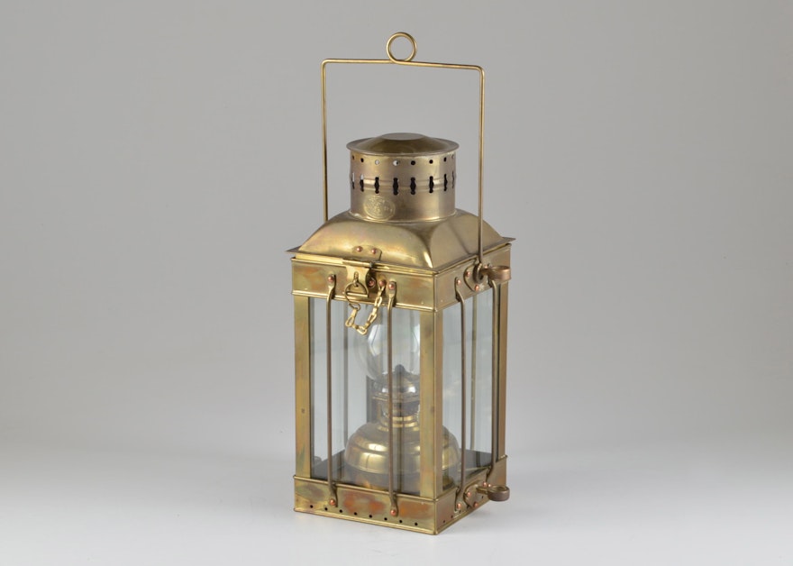 Vintage Maritime Neptune NR Brass Oil Lantern