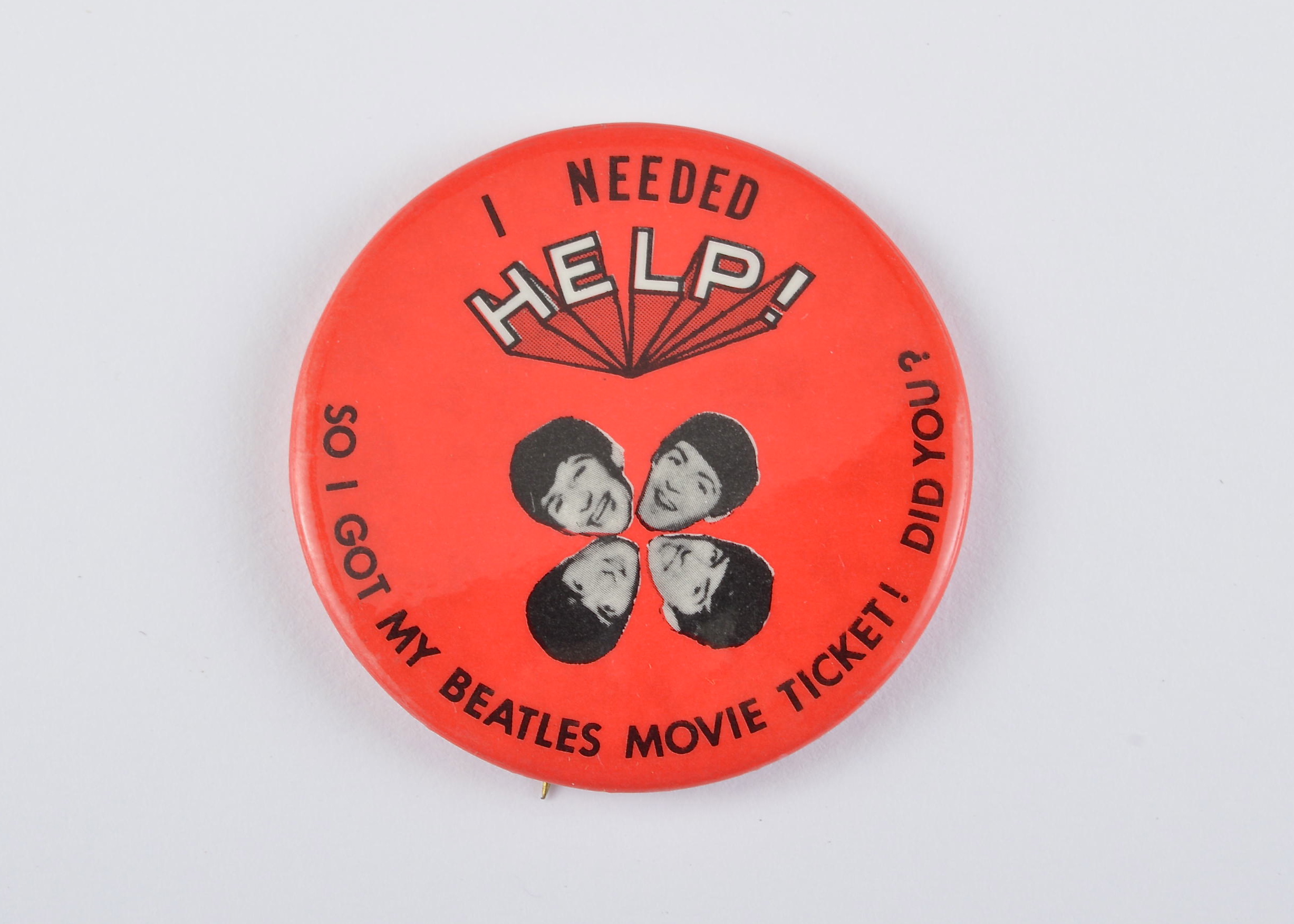 Vintage Beatles "Help" Movie Button