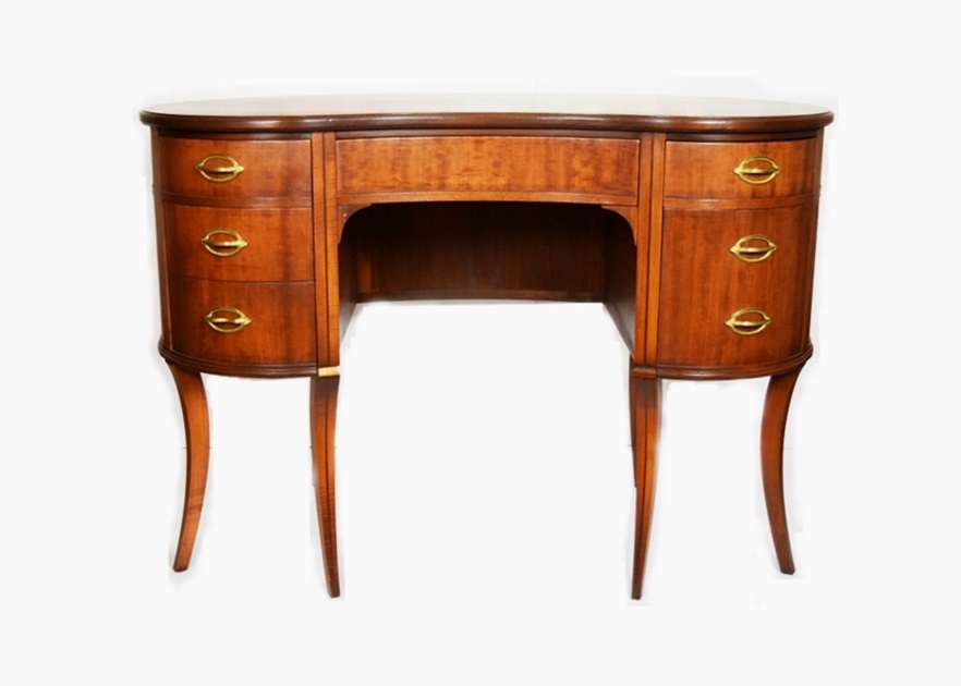 Vintage 1930s Kidney Shaped Desk Made by "Imperial Furniture Co"
