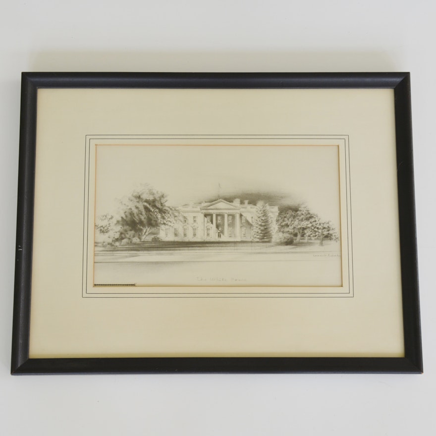 Ernest L Daly "White House" Print
