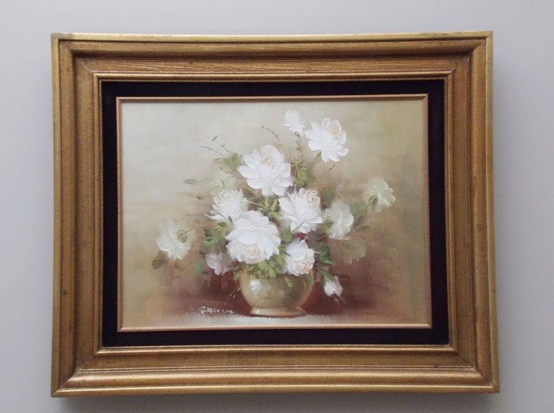 Robert Cox Still Life of Rose Oil Painting on Canvas 