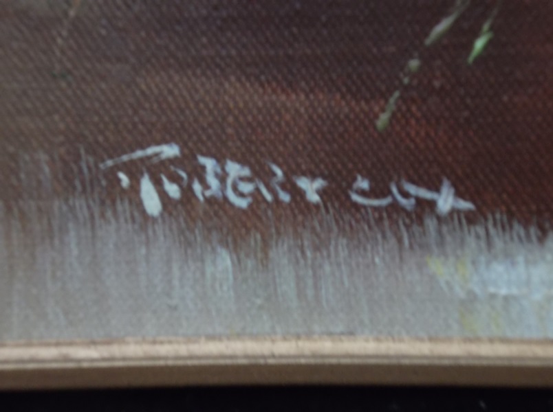 Robert Cox Still Life of Rose Oil Painting on Canvas 