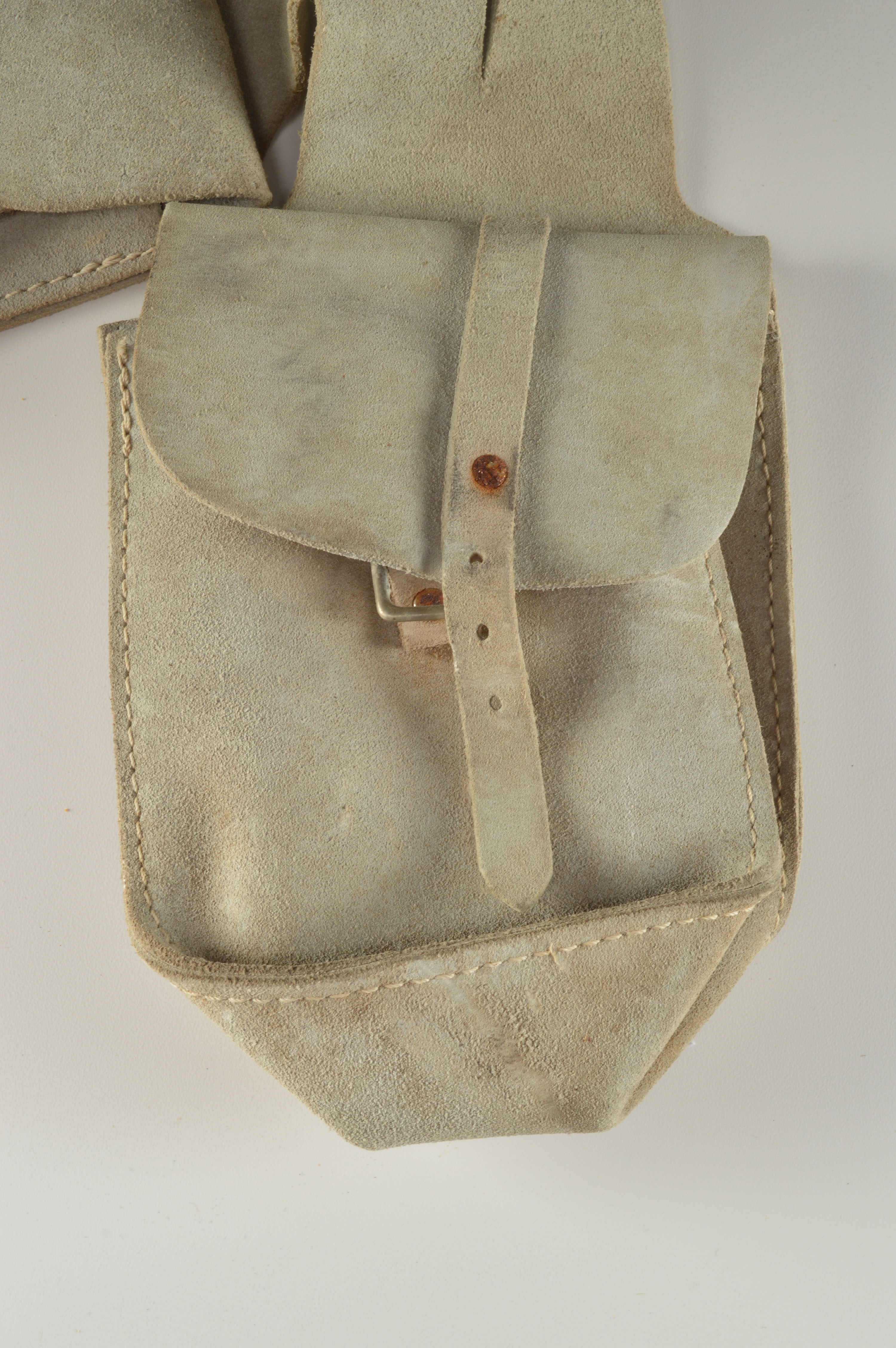 Vintage Suede Horn Saddle Bag