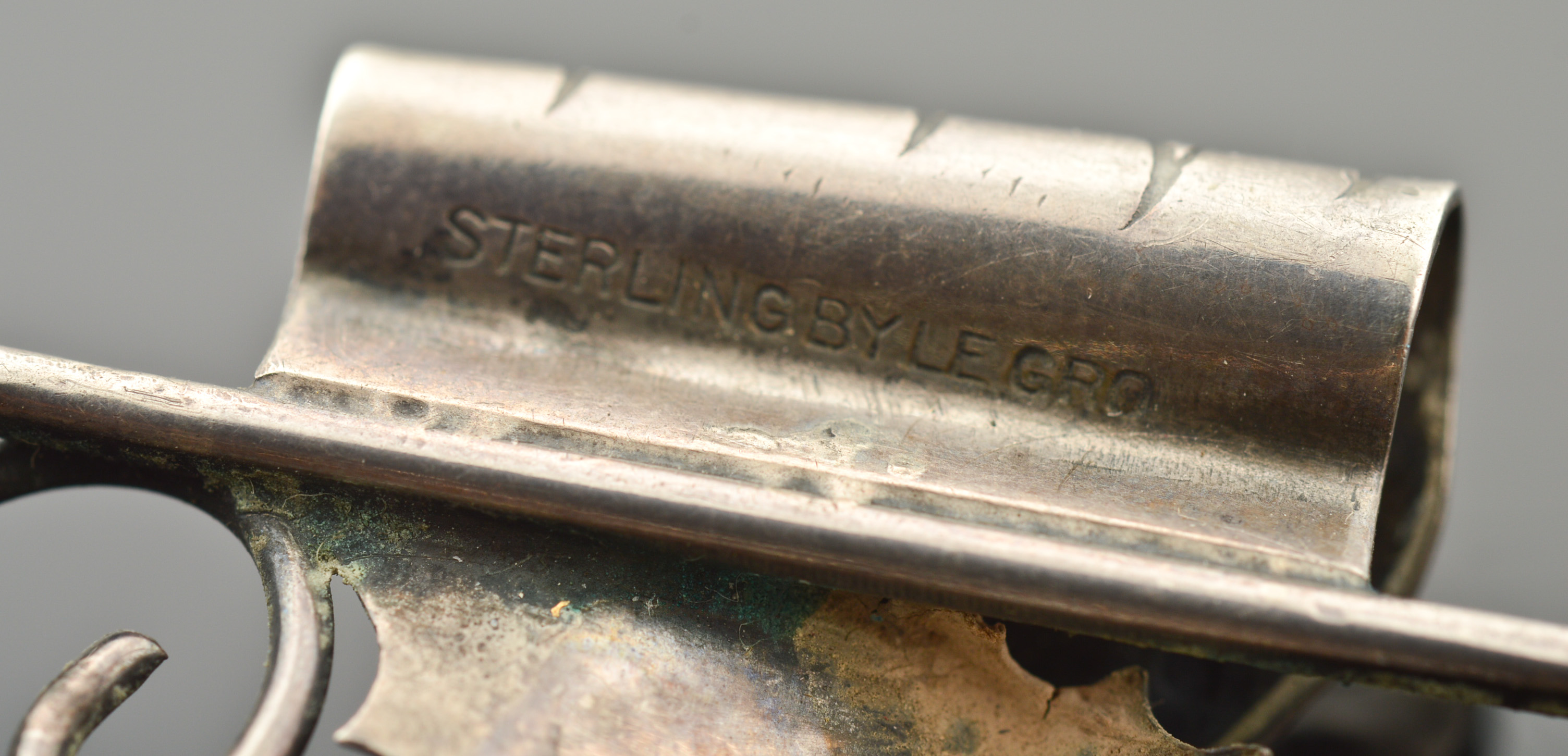 1940s Le Gro Sterling Silver Link Bracelet 