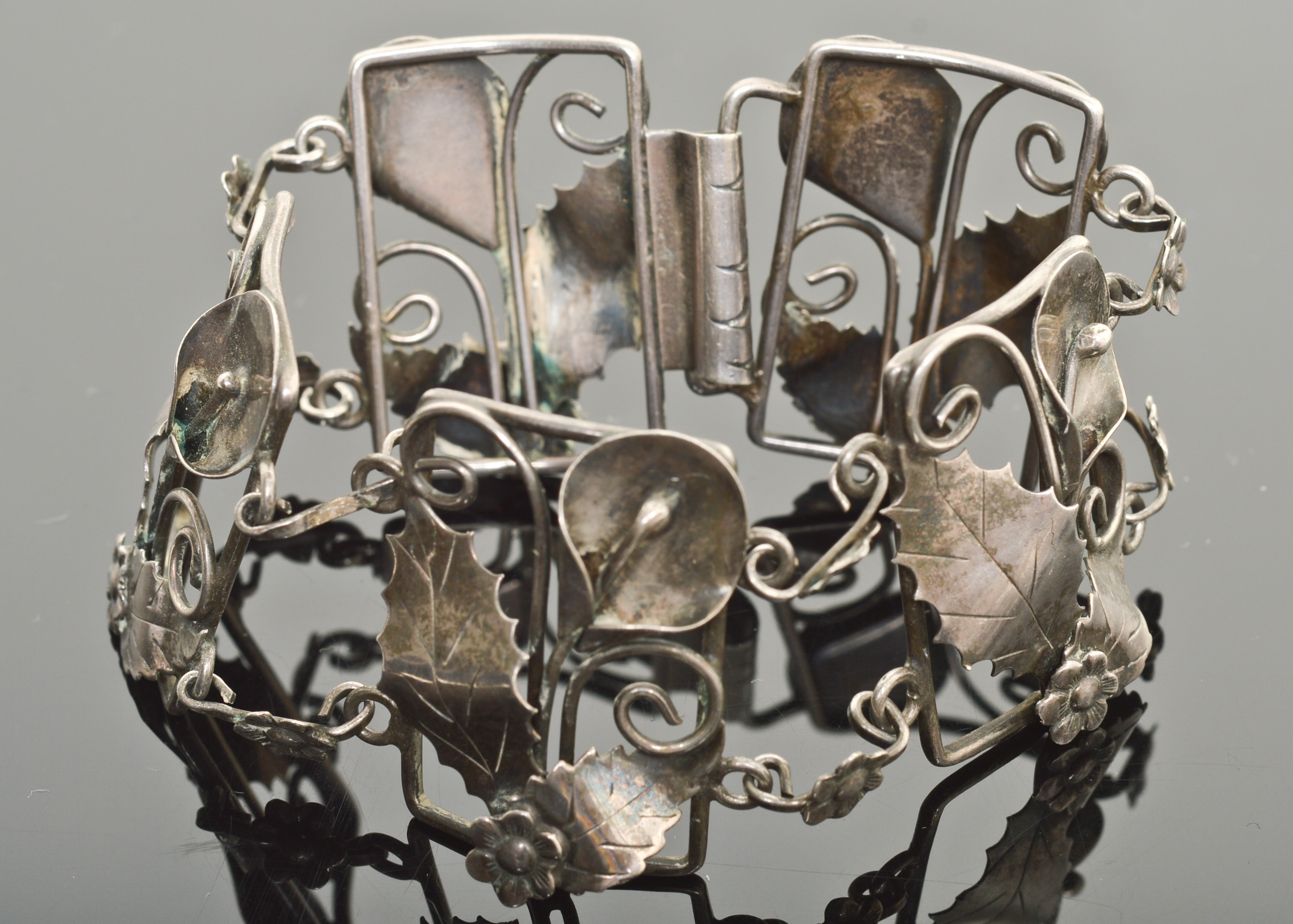 1940s Le Gro Sterling Silver Link Bracelet 