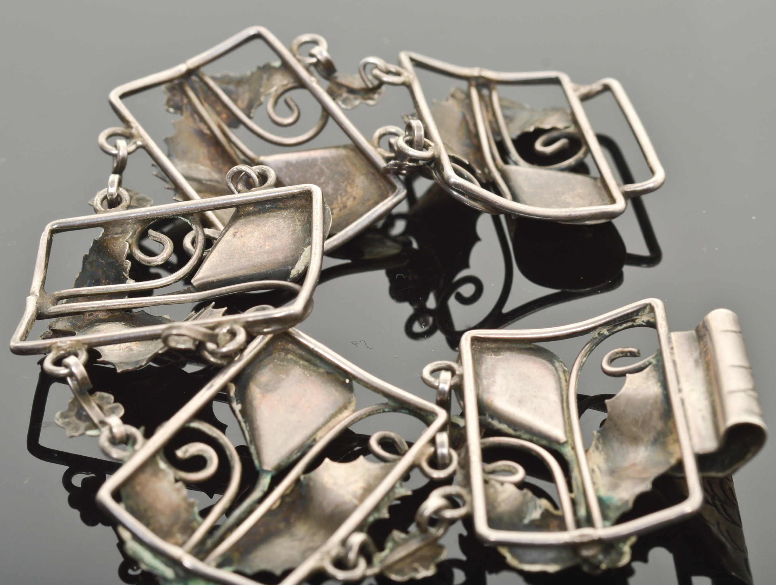 1940s Le Gro Sterling Silver Link Bracelet 