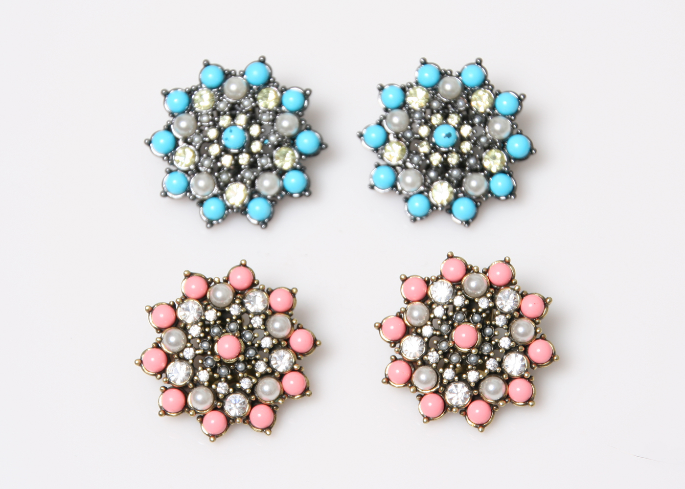 Set of Two Pairs of La Vintage Clip On Earrings