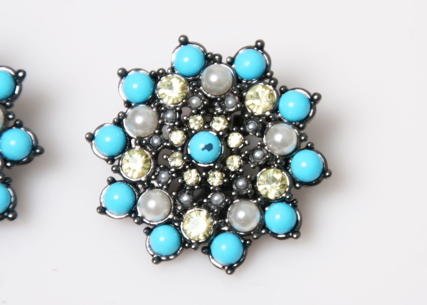 Set of Two Pairs of La Vintage Clip On Earrings