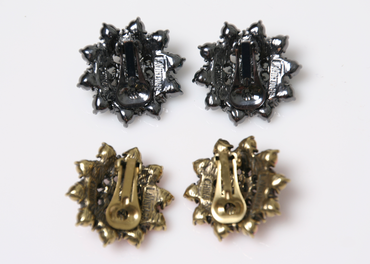 Set of Two Pairs of La Vintage Clip On Earrings