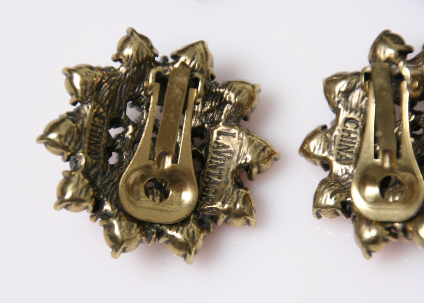 Set of Two Pairs of La Vintage Clip On Earrings