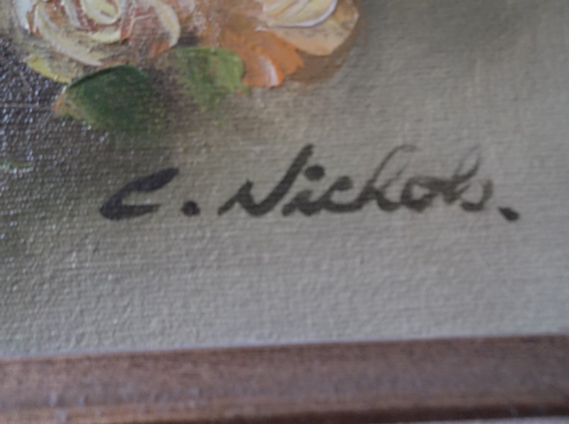 C. Nichols Still Life Oil on Canvas 