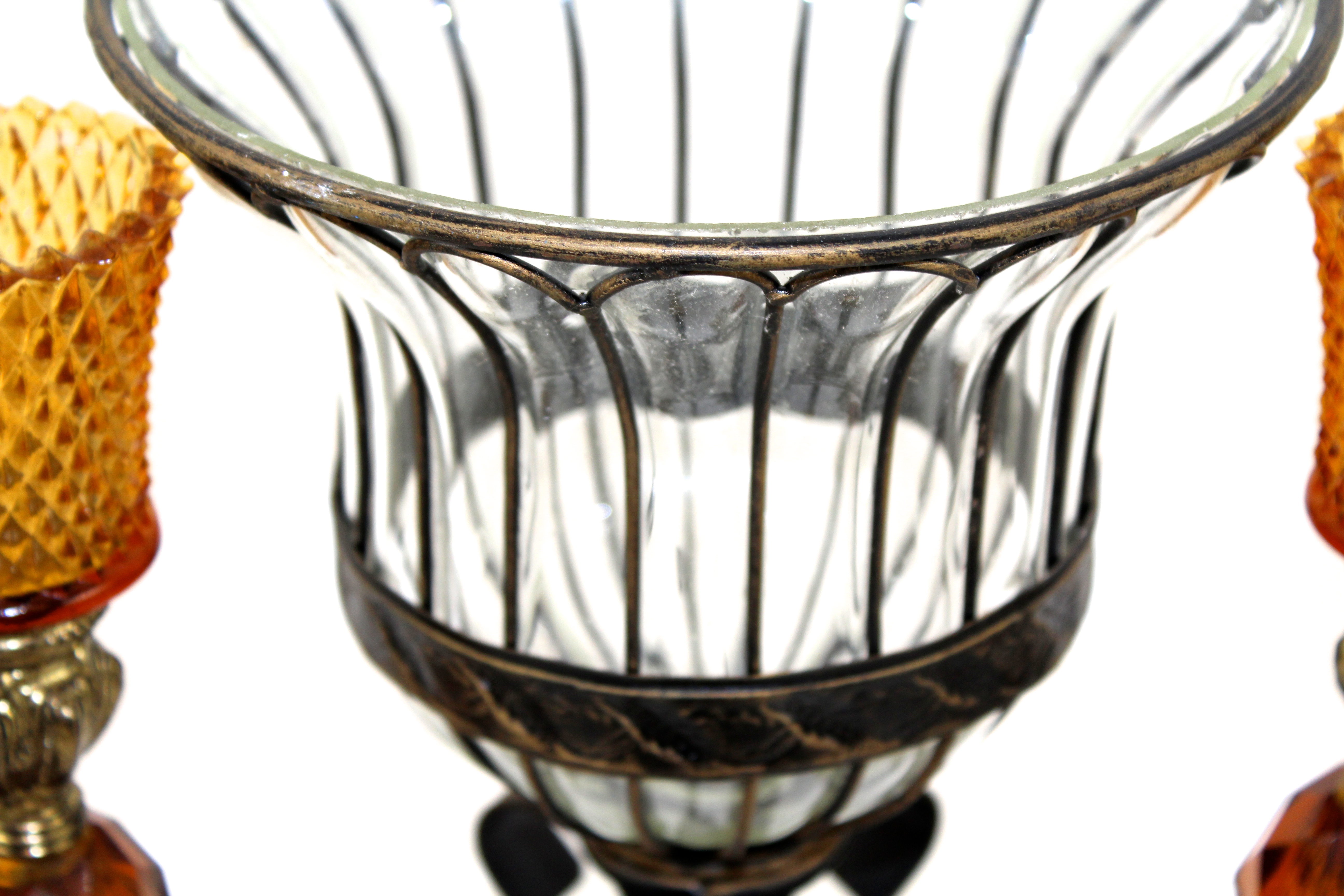 Lot of Glass Candlesticks and Wall Sconces