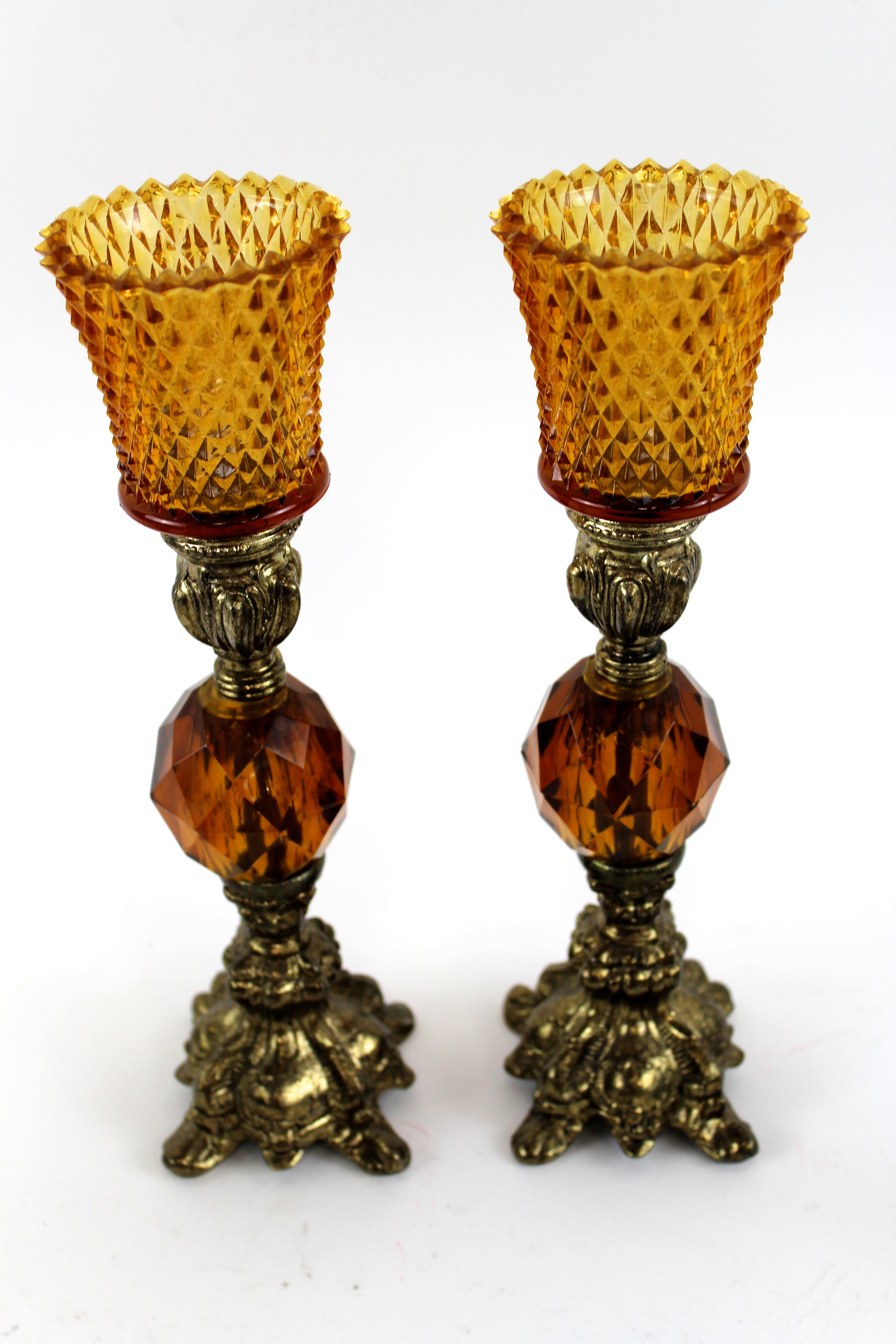 Lot of Glass Candlesticks and Wall Sconces