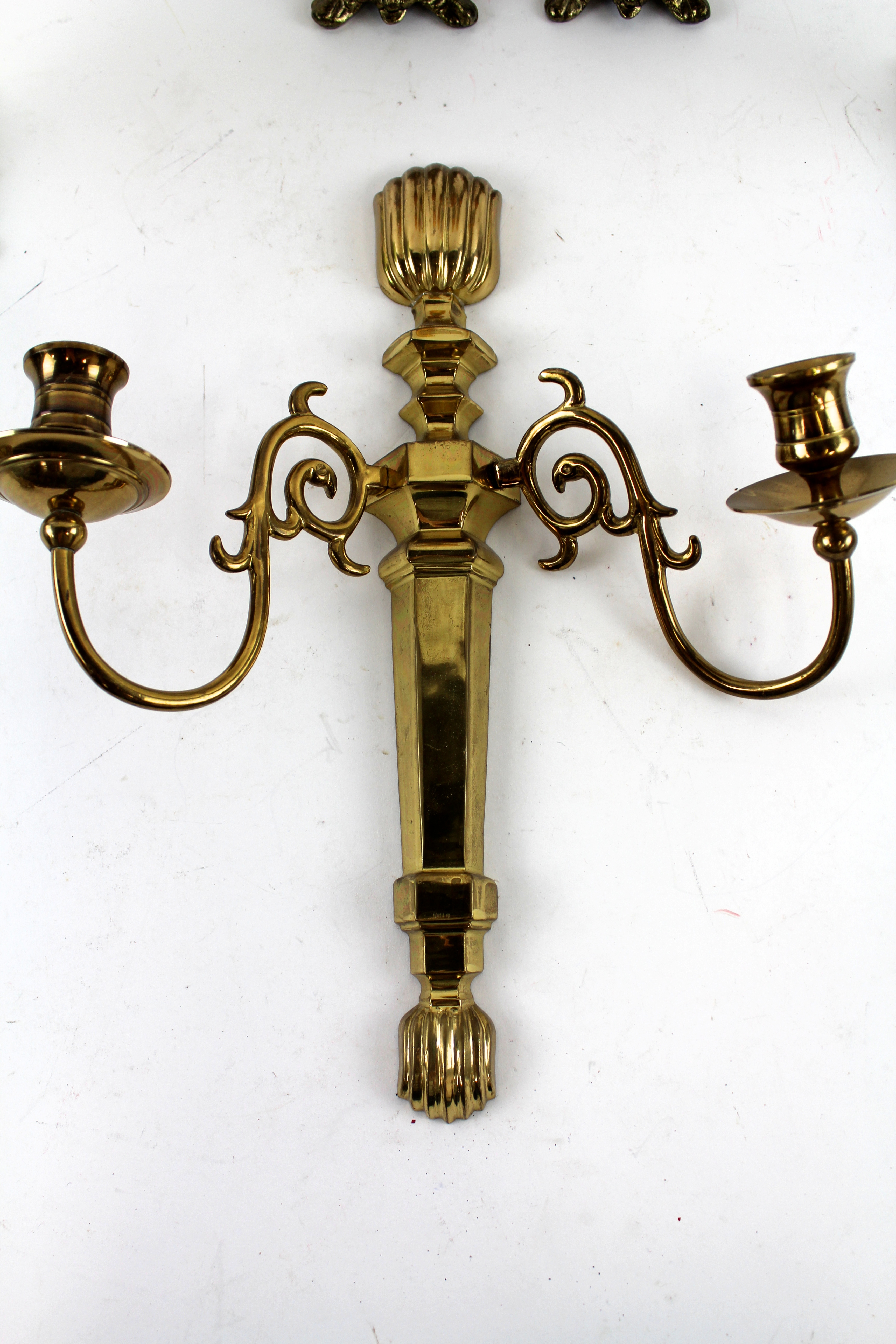 Lot of Glass Candlesticks and Wall Sconces