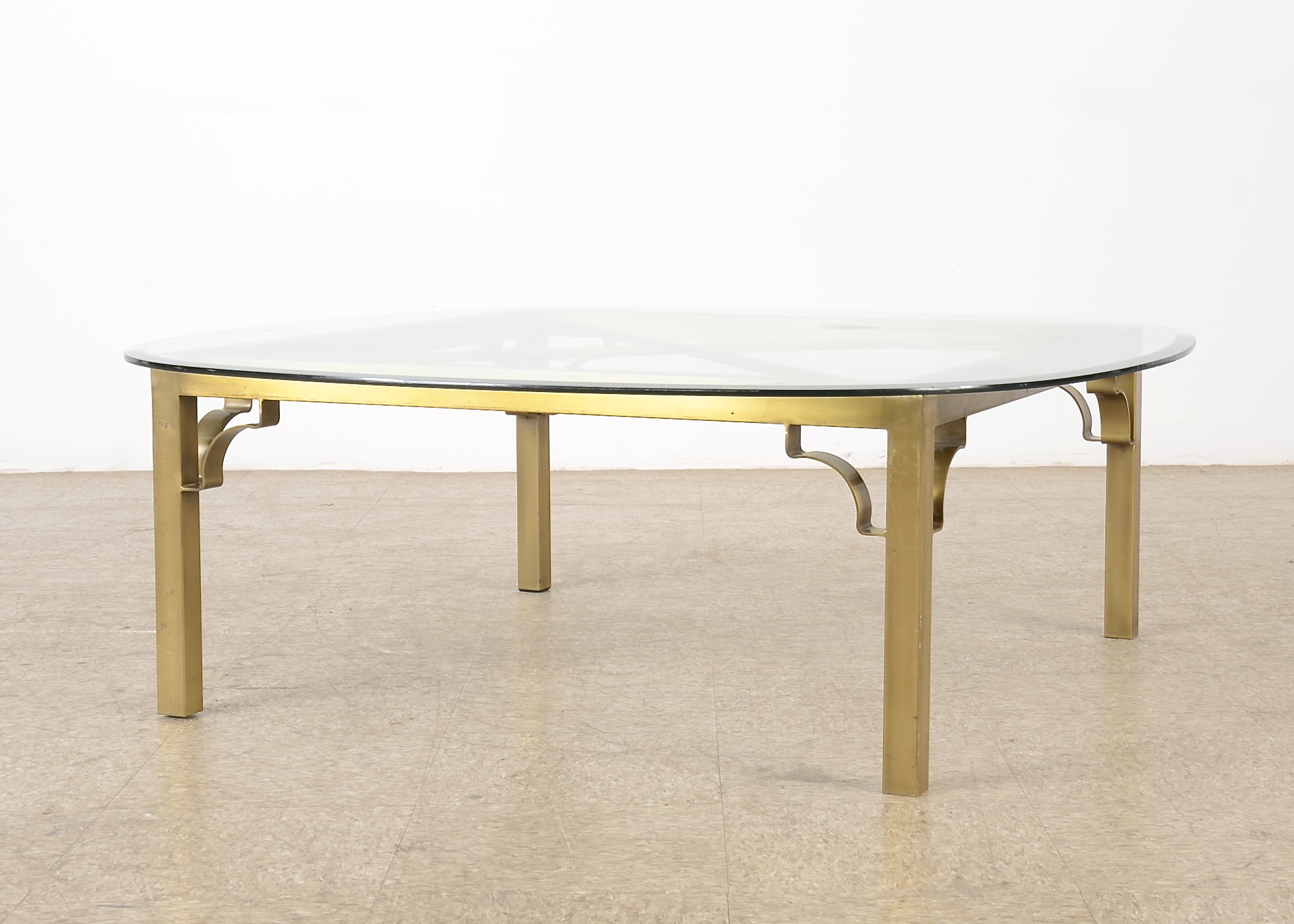 Modern Beveled Glass Top Coffee Table