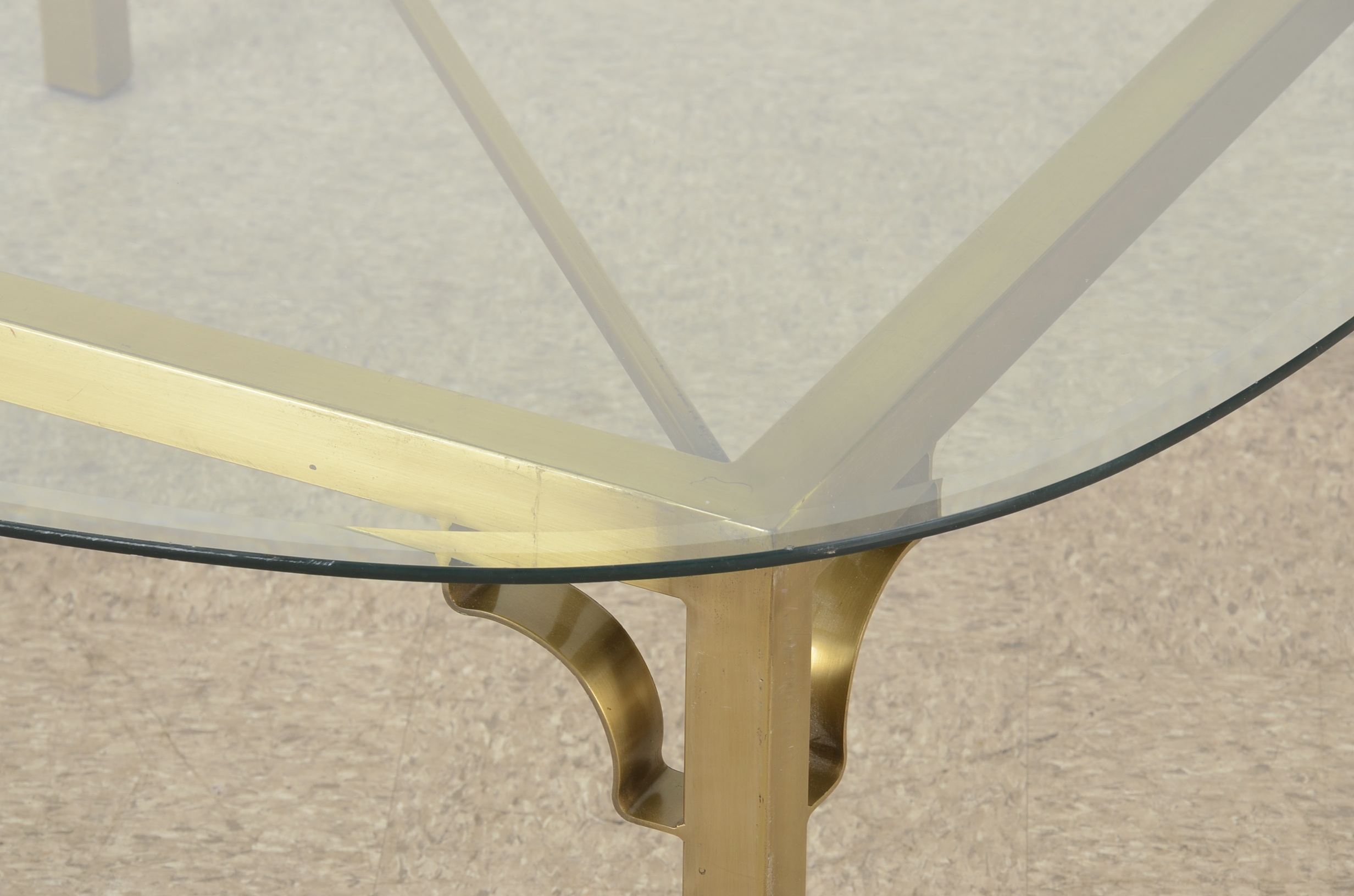 Modern Beveled Glass Top Coffee Table