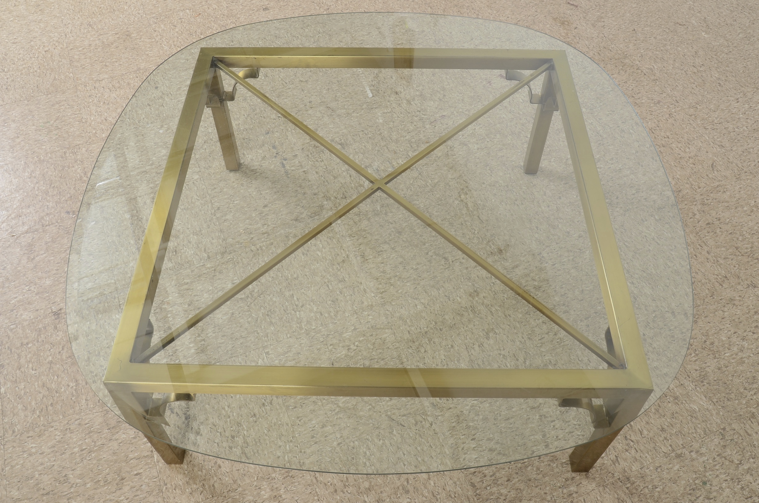 Modern Beveled Glass Top Coffee Table