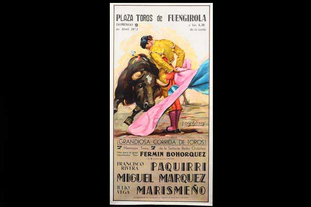 1970s José Cros Estrems Spanish Bull Fighting Lithograph Poster